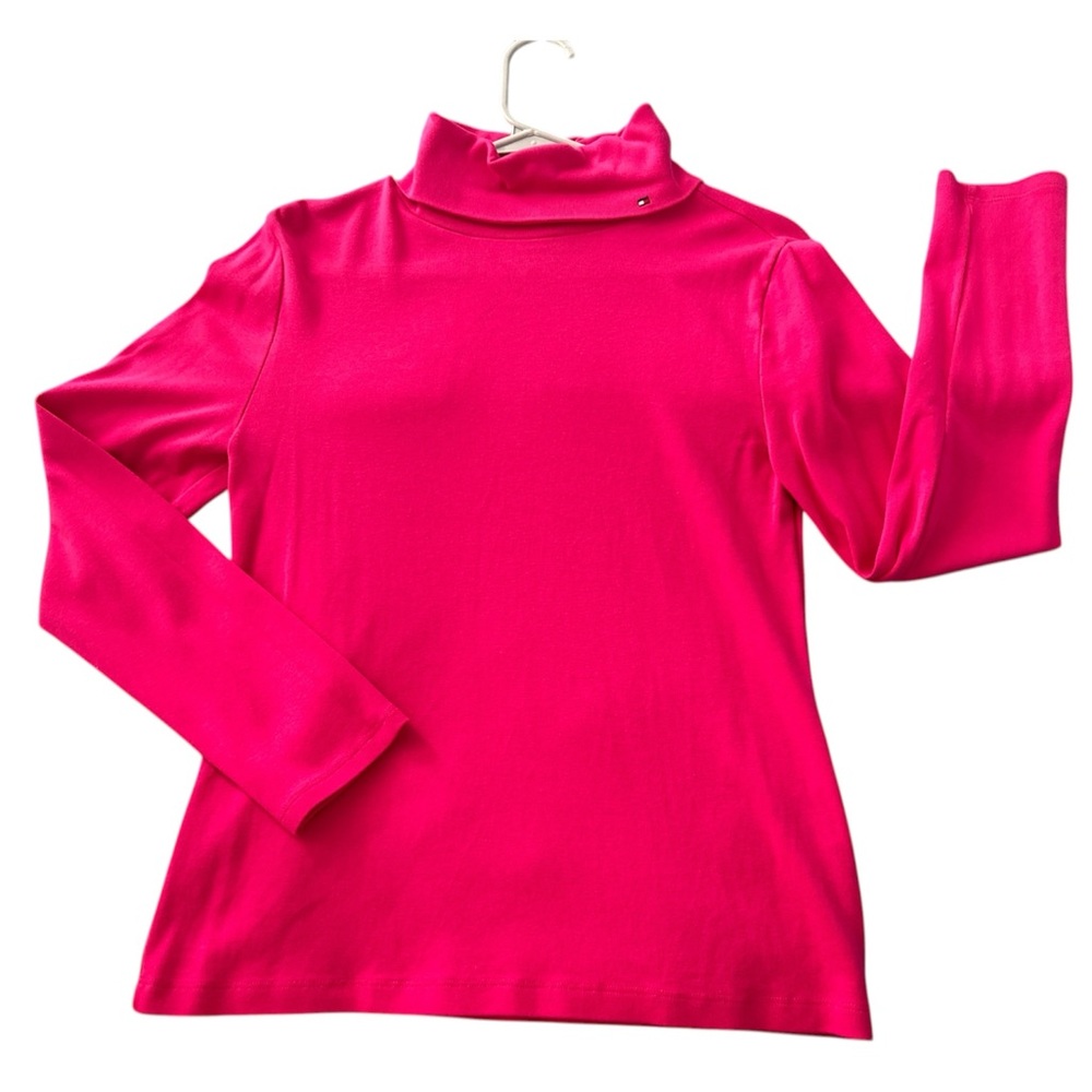 Tommy Hilfiger Hot Pink Long Sleeve Turtleneck Top